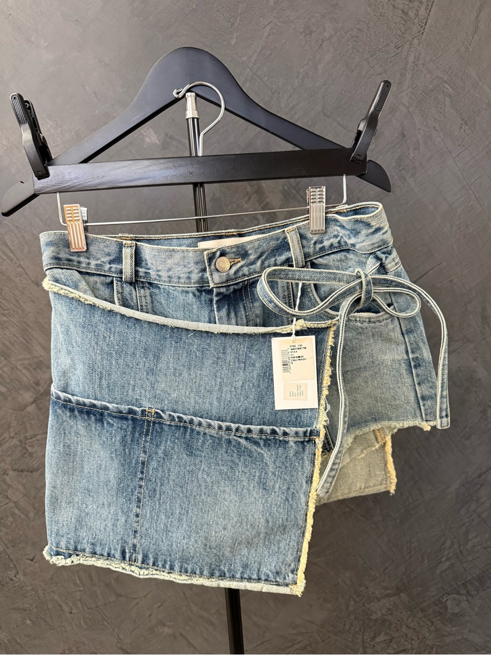 NWT Sandy Liang denim wrap skort